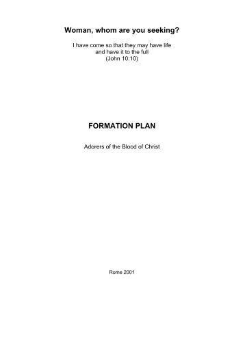 Formation Plan - Adorers of the Blood of Christ