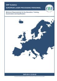 EWF Guideline EUROPEAN LASER PROCESSING PERSONNEL