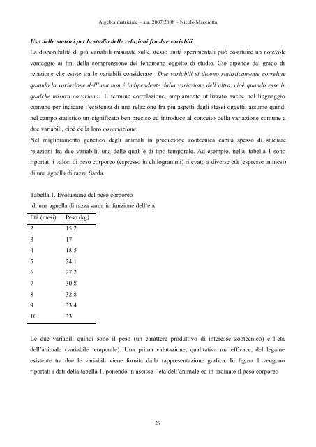 algebra matriciale - Dipartimento di Economia e Sistemi Arborei ...