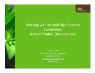 Working with Natural High Potency Sweeteners in New Product ...