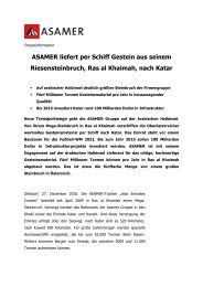 ASAMER liefert per Schiff Gestein aus seinem Riesensteinbruch ...