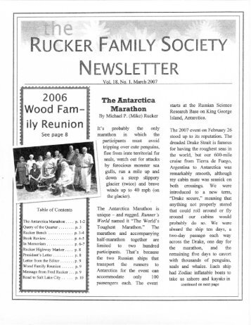 rucker family society newsletter - Theruckerfamilysociety.org