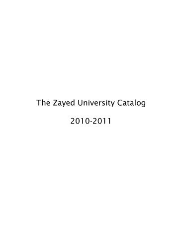 The Zayed University Catalog 2010-2011