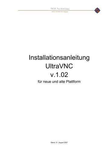 Installationsanleitung UltraVNC v.1.02 - TASK Forum - Home