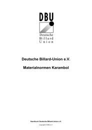 Deutsche Billard-Union e.v. Materialnormen Karambol
