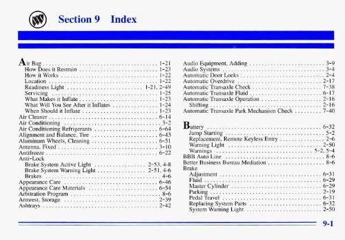 1996 Buick Century Owner's Manual