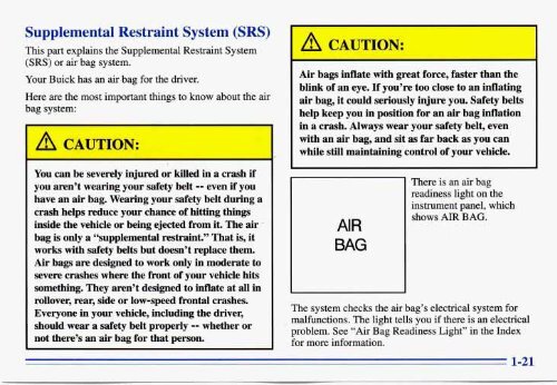 1996 Buick Century Owner's Manual