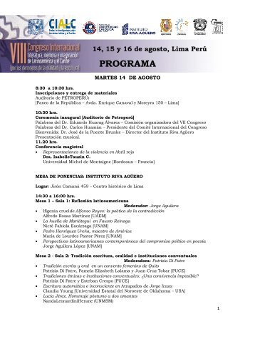 PROGRAMA - Centro de Investigaciones sobre AmÃ©rica Latina y el ...