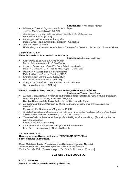 PROGRAMA - Centro de Investigaciones sobre AmÃ©rica Latina y el ...
