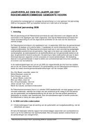 JAARVERSLAG 2006 EN JAARPLAN 2007 ... - Gemeente Hoorn