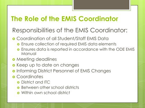 New EMIS Coordinator - Swoca