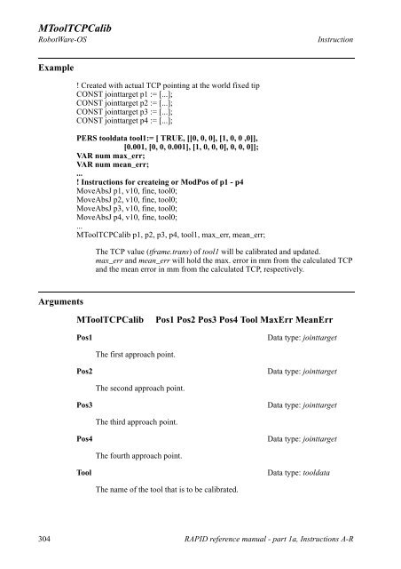 RAPID reference manual - Technology