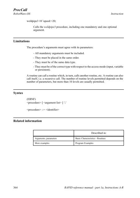 RAPID reference manual - Technology