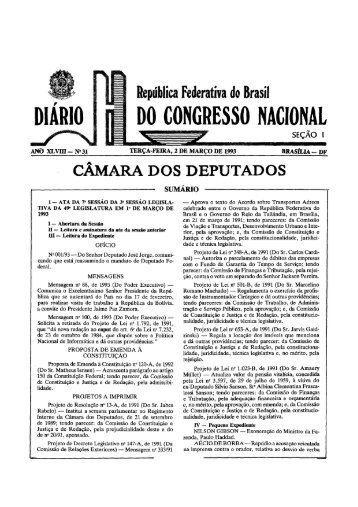 DO CONGRESSO NACIONAL DIÃRIO - CÃ¢mara dos Deputados