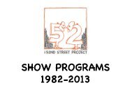 THE COMPLETE SHOW PROGRAMS - 52nd Street Project
