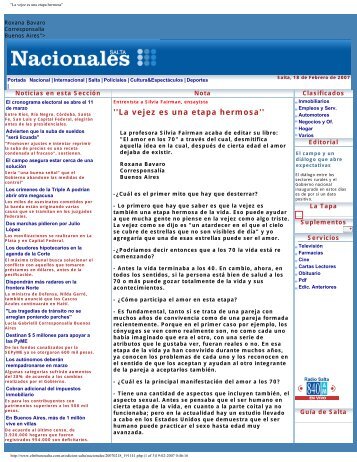 ''La vejez es una etapa hermosa''