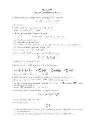 Math 250A Practice Questions for Test 3