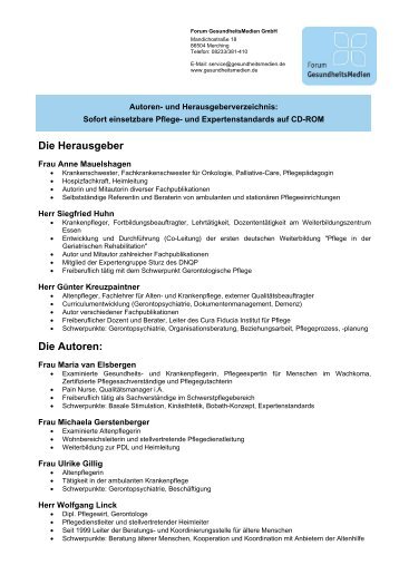 Herausgeber - Forum Gesundheitsmedien