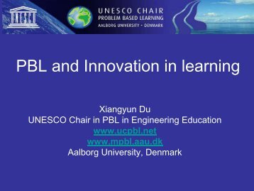 PBL and Innovation in learning