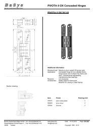 PIVOTA Â® DX Concealed Hinges - Bartels SystembeschlÃ¤ge GmbH