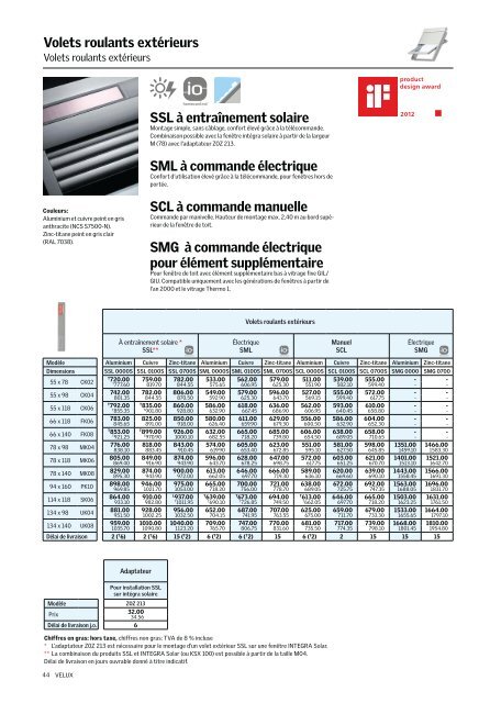 Liste de prix 2012 - Vitrotoit SA