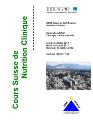 Cours Suisse de Nutrition Clinique - geskes