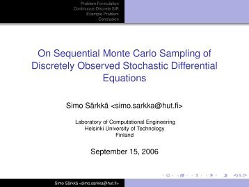 On Sequential Monte Carlo Sampling of Discretely Observed ...