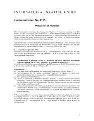 INTERNATIONAL SKATING UNION Communication No.1718