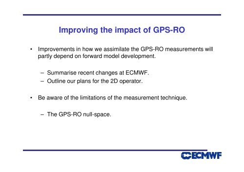 Progress in the assimilation of GPS-RO at ECMWF