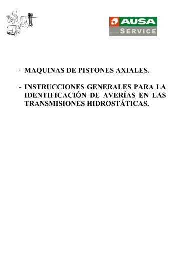 - MAQUINAS DE PISTONES AXIALES. - INSTRUCCIONES ...