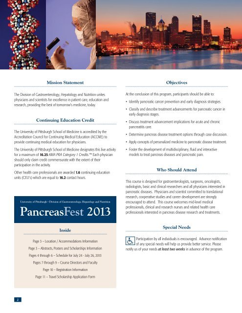 PancreasFest 2013 (PF13) - Department of Medicine - University of ...
