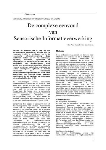 De complexe eenvoud van sensorische informatieverwerking