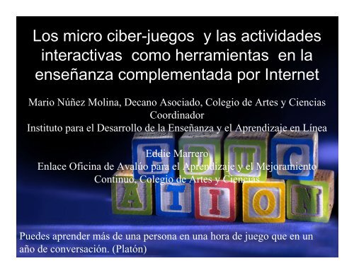 uso de los micro ciber-juegos y el avalÃºo del aprendizaje - UPRM