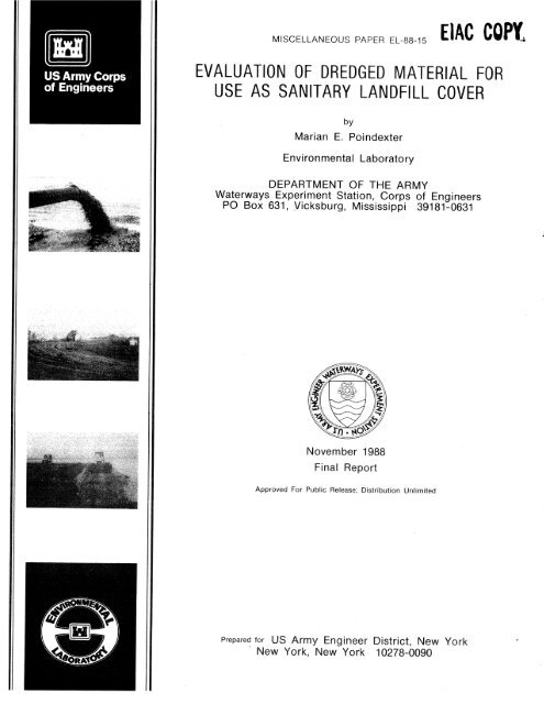 Miscellaneous Paper EL-88-15 - Environmental Laboratory - U.S. ...