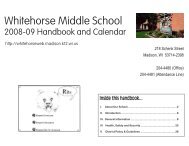 Whitehorse Middle School • 218 Schenk Street, Madison, WI 53714 ...
