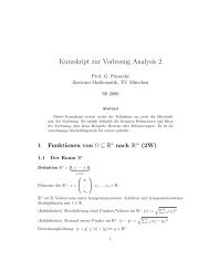 Kurzskript zur Vorlesung Analysis 2