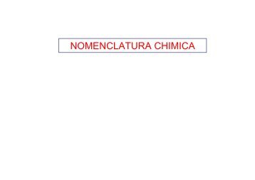 NOMENCLATURA CHIMICA