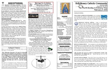 Parish News - Holy Rosary