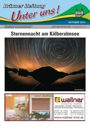 Nachbericht Gemeindezeitung Brixen im Thale Oktober 2013