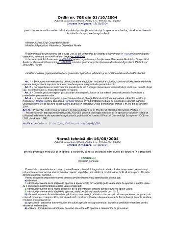 Ordinul nr.708 /2004 pentru aprobarea Normelor ... - Aquademica