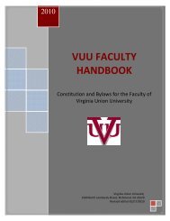 VUU FACULTY HANDBOOK - Virginia Union University