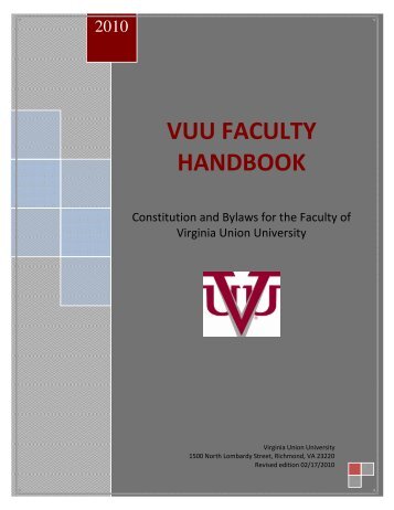 VUU FACULTY HANDBOOK - Virginia Union University
