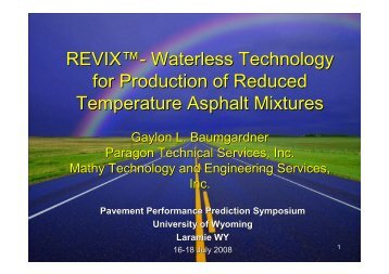 REVIX - Petersen Asphalt Research Conference