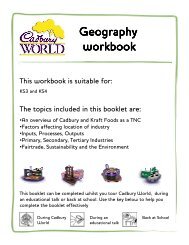 Geography workbook - Cadbury World