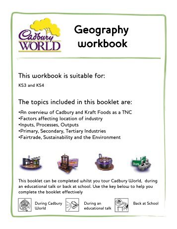 Geography workbook - Cadbury World