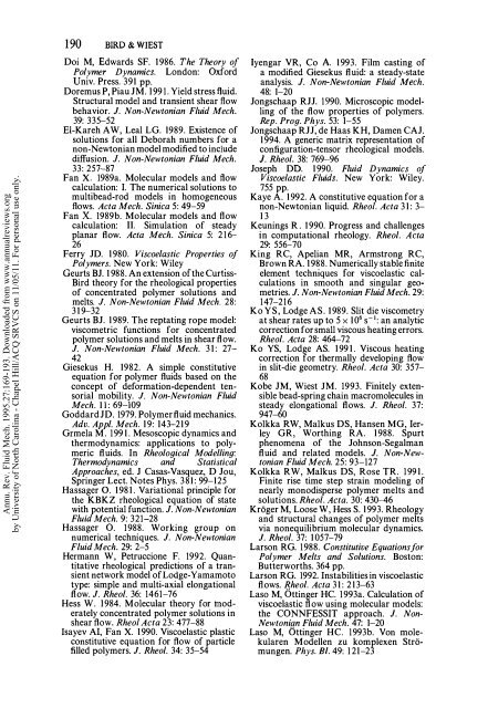 Constitutive Equations for Polymeric Liquids