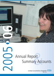 2005-2006 (PDF, 1.28 MB) - United Lincolnshire Hospitals NHS Trust