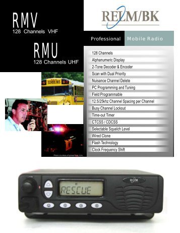 RMV & RMU spec sheet - Paging & Wireless Service Center