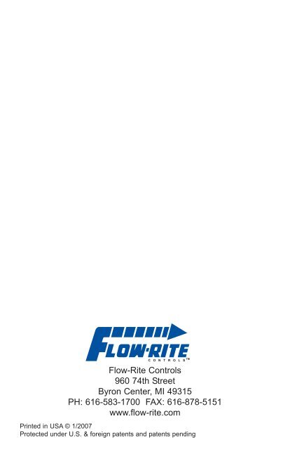 Pump Powered Water Supplies - Flow-Rite