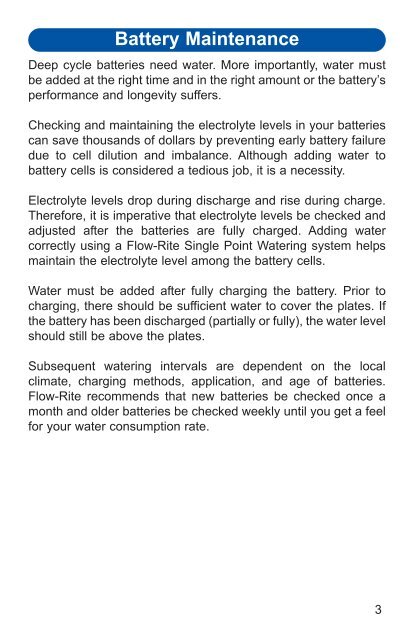 Pump Powered Water Supplies - Flow-Rite